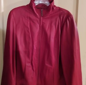Preston & York Red Lambskin Jacket Size 1X Plus